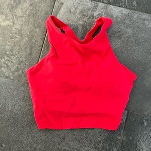Women’s red crop top with racerback